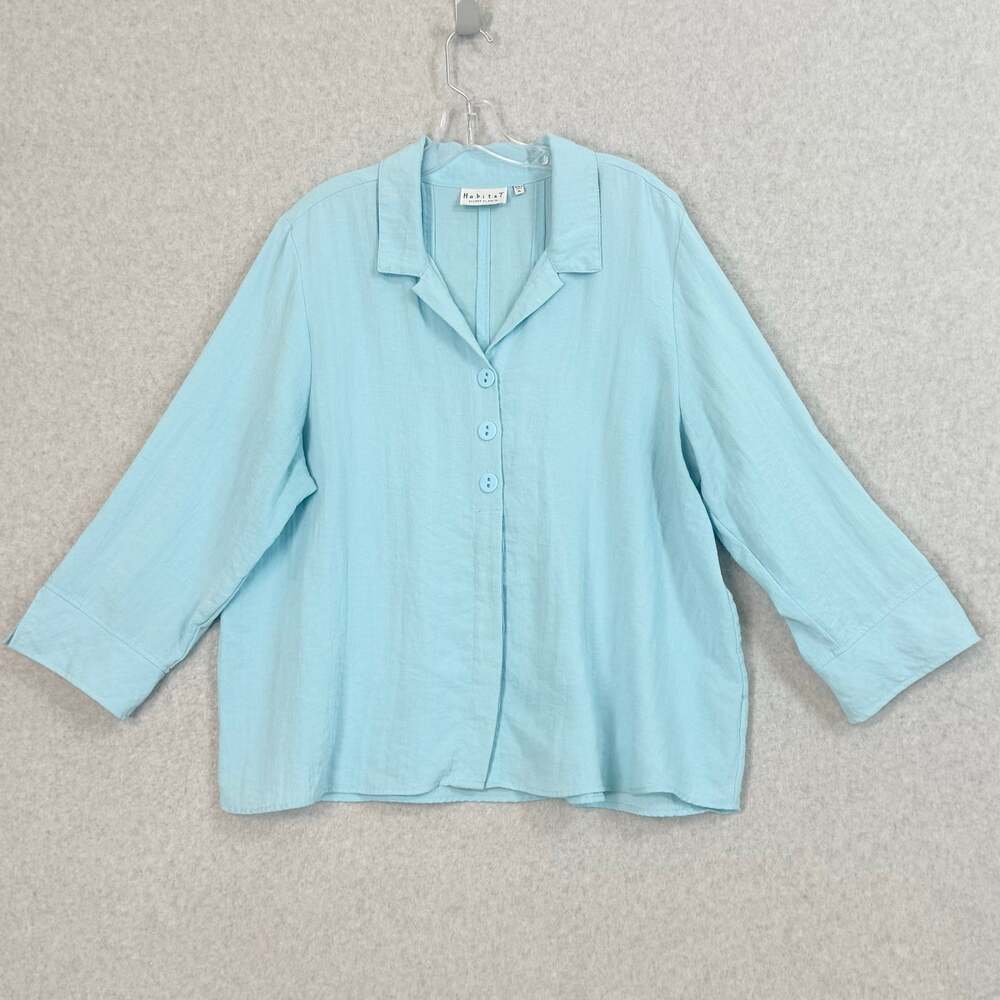 Habitat Tunic Top Size XL 3/4 Sleeve Boxy Minimalist Beachy Casual